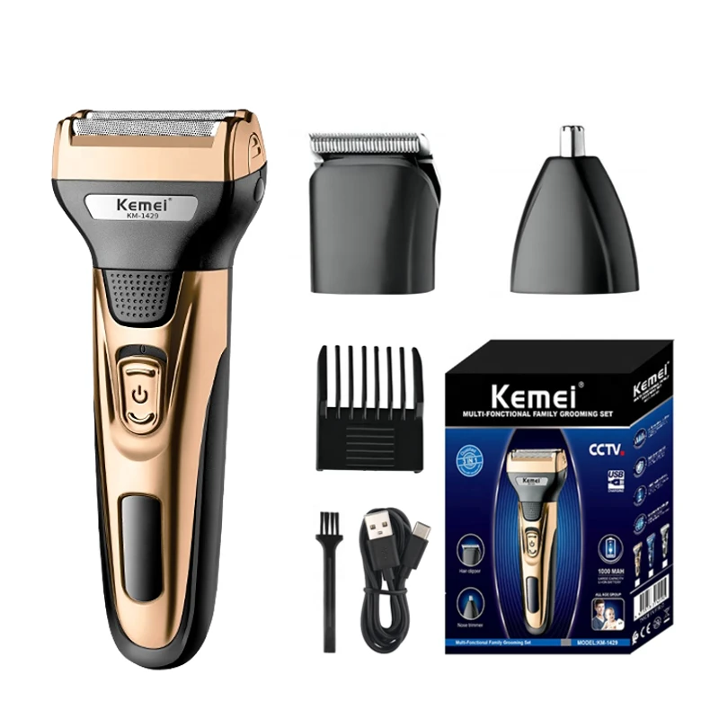 Cortapelos recargable 3 en 1 KEMEI 🔥